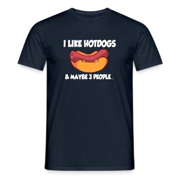 Hotdog Sausage Sausages Fast Food Mustard Gift - Men's T-Shirt - navy - Front - AI Model Male 178 light (178cm)