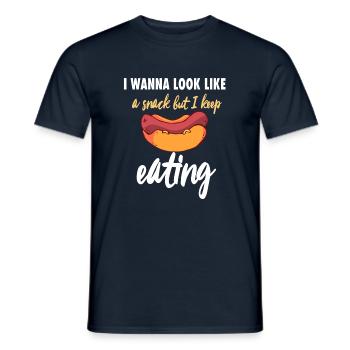 Hotdog Sausage Sausages Fast Food Mustard Gift - Men's T-Shirt - navy - Front - AI Model Male 178 light (178cm)