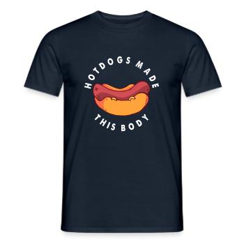 Hotdog Sausage Sausages Fast Food Mustard Gift - Men's T-Shirt - navy - Front - AI Model Male 178 light (178cm)