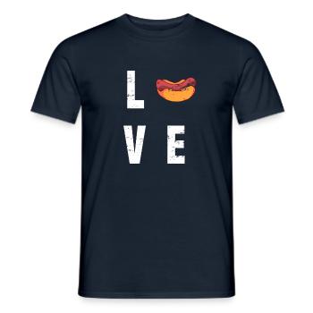 Hotdog Sausage Sausages Fast Food Mustard Gift - Men's T-Shirt - navy - Front - AI Model Male 178 light (178cm)