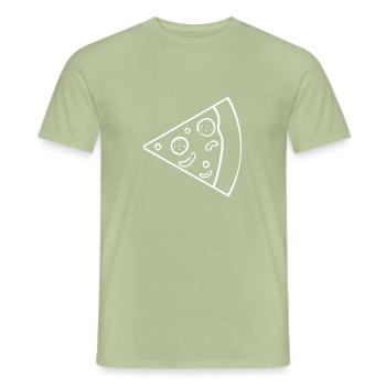 Coup de pizza cadeau partenaire - T-shirt homme - vert sauge - Devant - AI Model Male 178 light (178cm)