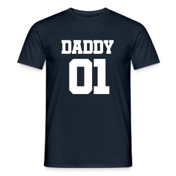 Partner Look Daddy Mommy Kid Baby 01 Gift - Men's T-Shirt - navy - Front - AI Model Male 178 light (178cm)