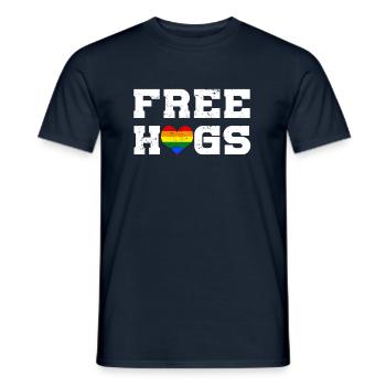 LGBT Arc-en-ciel Gay Pride Gay Gay Lesbienne Gay - T-shirt homme - marine - Devant - AI Model Male 178 light (178cm)