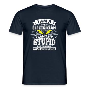 Électricien Électricien Électricien Électricité Électricité - T-shirt homme - marine - Devant - AI Model Male 178 light (178cm)