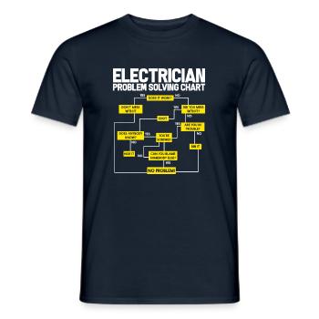 Elektriker Elektro Elektroniker Elektrisch Strom - Männer T-Shirt - Navy - Vorne - AI Model Male 178 light (178cm)