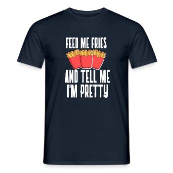 Pommes Frites Pommfritz Fritten Imbiss Fries - Männer T-Shirt - Navy - Vorne - AI Model Male 178 light (178cm)