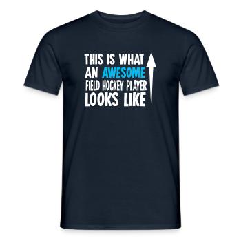 Feldhockey Field Hockey Hallenhockey Hockeysport - Männer T-Shirt - Navy - Vorne - AI Model Male 178 light (178cm)