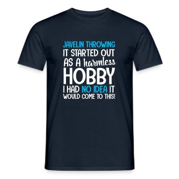 Javelin Throwing Javelin Throwing - Men's T-Shirt - navy - Front - AI Model Male 178 light (178cm)