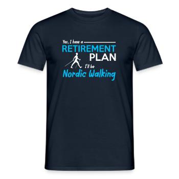 Nordic Walking Walker Spazieren Gehen Geschenk - Männer T-Shirt - Navy - Vorne - AI Model Male 178 light (178cm)
