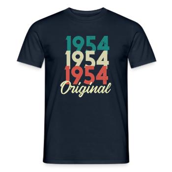 1954 Born Birth Birthday Birthday Gift - Men's T-Shirt - navy - Front - AI Model Male 178 light (178cm)