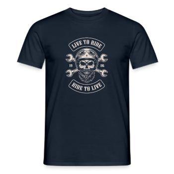 Biker Bike Bikerin Motorrad Chopper Motorcycle - Männer T-Shirt - Navy - Vorne - AI Model Male 178 light (178cm)