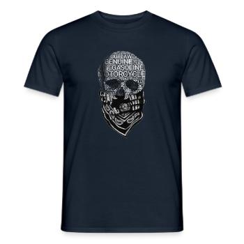 Biker biker moto chopper moto - T-shirt homme - marine - Devant - AI Model Male 178 light (178cm)