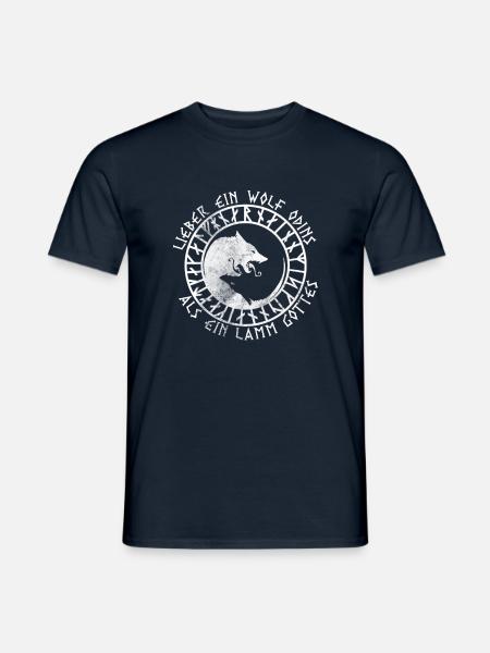 Wikinger Viking Valhalla Odin Thor Nordmann Skal - Männer T-Shirt - Navy