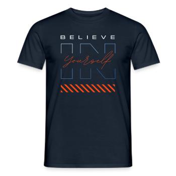 believe in yourself - Men's T-Shirt - navy - Front - AI Model Male 178 light (178cm)