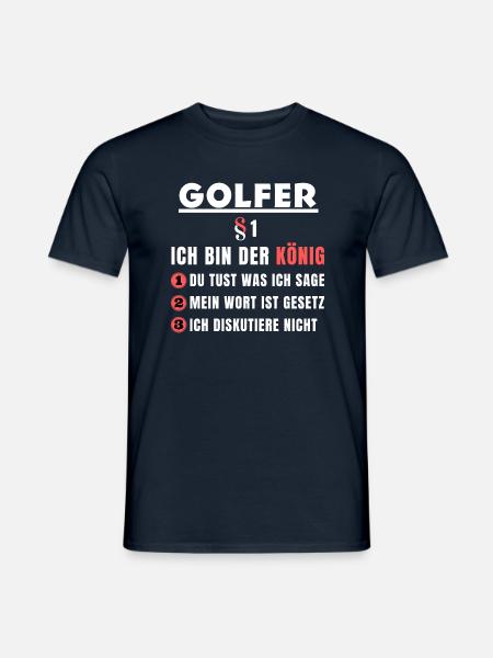 Golfer Geschenk - Ich bin der König - Männer T-Shirt - Navy