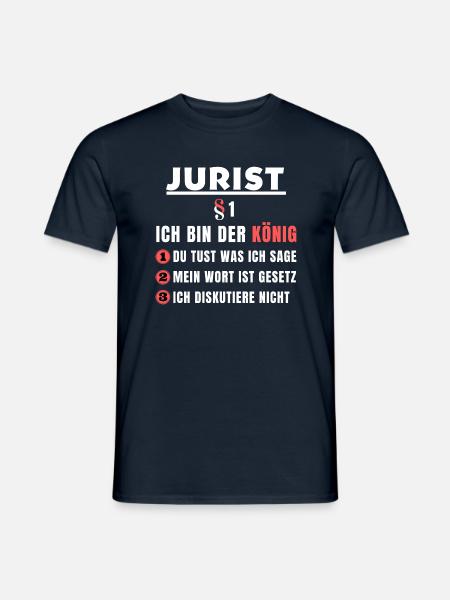 Jurist Geschenk - Ich bin der König - Männer T-Shirt - Navy