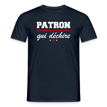 Patron qui déchire, cadeau de Noël, retraite - T-shirt homme - marine - Devant - AI Model Male 178 light (178cm)