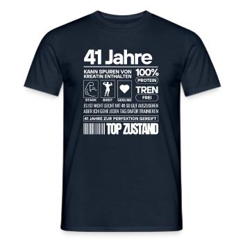 41 Jahre und im Top Zustand - Männer T-Shirt - Navy - Vorne - AI Model Male 178 light (178cm)