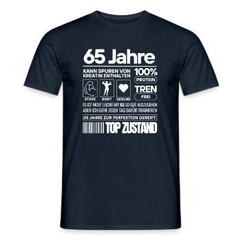 65 Jahre und im Top Zustand - Männer T-Shirt - Navy - Vorne - AI Model Male 178 light (178cm)