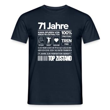 71 Jahre und im Top Zustand - Männer T-Shirt - Navy - Vorne - AI Model Male 178 light (178cm)