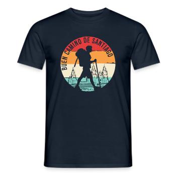Buen Camino de Santiago - Männer T-Shirt - Navy - Vorne - AI Model Male 178 light (178cm)