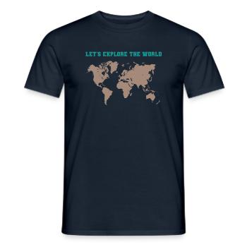 Let's explore the world - Men's T-Shirt - navy - Front - AI Model Male 178 light (178cm)