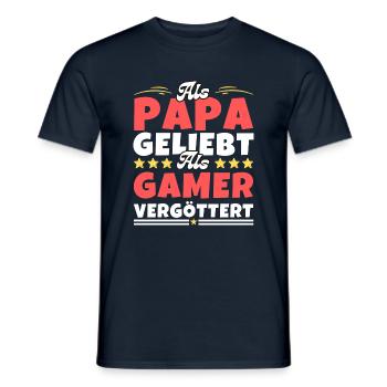 Als Papa geliebt, als Gamer vergöttert - Männer T-Shirt - Navy - Vorne - AI Model Male 178 light (178cm)