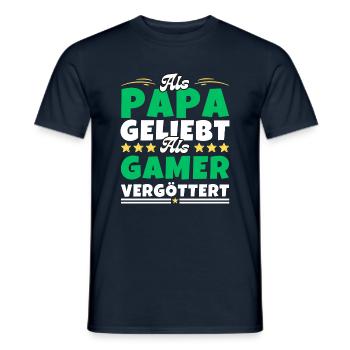 Als Papa geliebt, als Gamer vergöttert - Männer T-Shirt - Navy - Vorne - AI Model Male 178 light (178cm)
