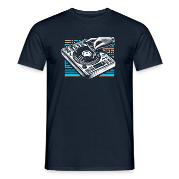 Jouer à la fête avec style - DJ Mixer Design - T-shirt homme - marine - Devant - AI Model Male 178 light (178cm)