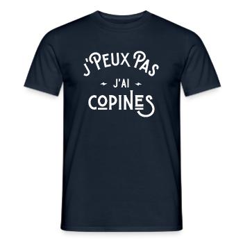 je peux pas j'ai copines idée cadeau humour - T-shirt homme - marine - Devant - AI Model Male 178 light (178cm)