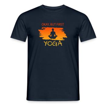 YOGA - Männer T-Shirt - Navy - Vorne - AI Model Male 178 light (178cm)