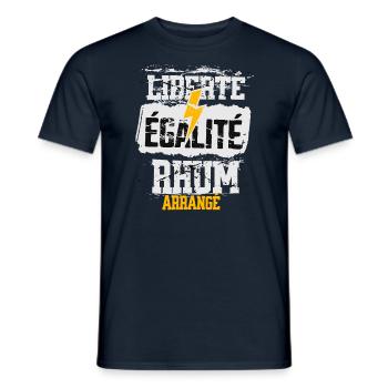 Liberté égalité rhum arrangé, santé !! - T-shirt homme - marine - Devant - AI Model Male 178 light (178cm)