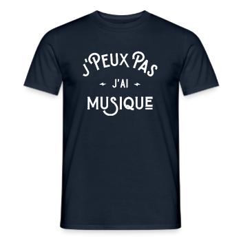 je peux pas j'ai musique cadeau humour citation - T-shirt homme - marine - Devant - AI Model Male 178 light (178cm)