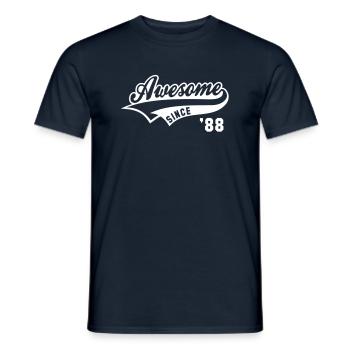 Awesome SINCE 1988 - Birthday Geburtstag - Men's T-Shirt - navy - Front - AI Model Male 178 light (178cm)