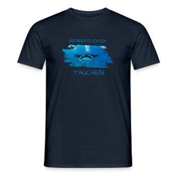 Tauchen Diving Manta - Männer T-Shirt - Navy - Vorne - AI Model Male 178 light (178cm)
