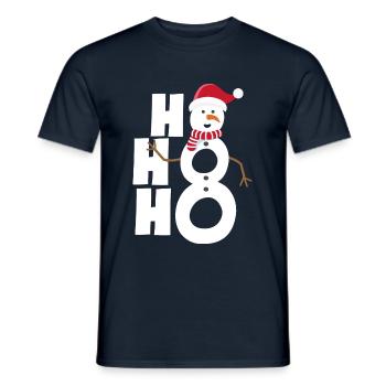 Ho Ho Ho Snowman - Men's T-Shirt - navy - Front - AI Model Male 178 light (178cm)