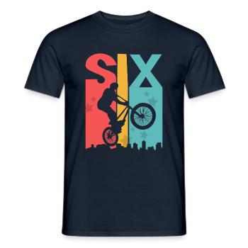 6 anniversaire 6 ans Bmx fête d’anniversaire pour enfants - T-shirt homme - marine - Devant - AI Model Male 178 light (178cm)