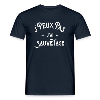 je peux pas j'ai sauvetage idée cadeau humour - T-shirt homme - marine - Devant - AI Model Male 178 light (178cm)