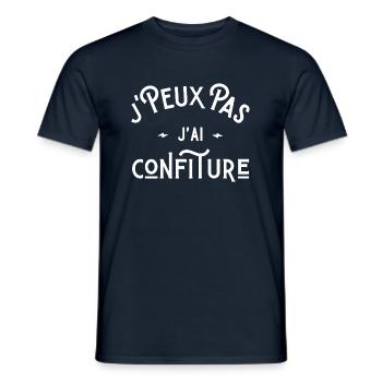 je peux pas j'ai confiture idée cadeau humour - T-shirt homme - marine - Devant - AI Model Male 178 light (178cm)