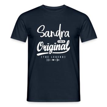Sandra ORIGINAL shirt personnalisé fille sandra - T-shirt homme - marine - Devant - AI Model Male 178 light (178cm)