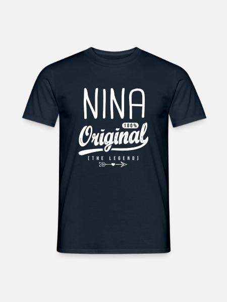 Nina original personalisiertes Hemd Vorname nina Nina - Männer T-Shirt - Navy