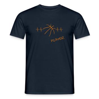 Basketball, Player, heartbeat, Streetball - Männer T-Shirt - Navy - Vorne - AI Model Male 178 light (178cm)