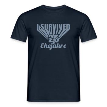 Silver wedding anniversary - 25 years - Marriage - - Men's T-Shirt - navy - Front - AI Model Male 178 light (178cm)