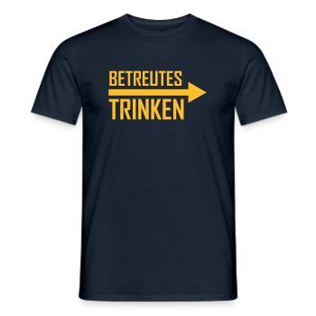betreutes trinken - Männer T-Shirt - Navy - Vorne - AI Model Male 178 light (178cm)