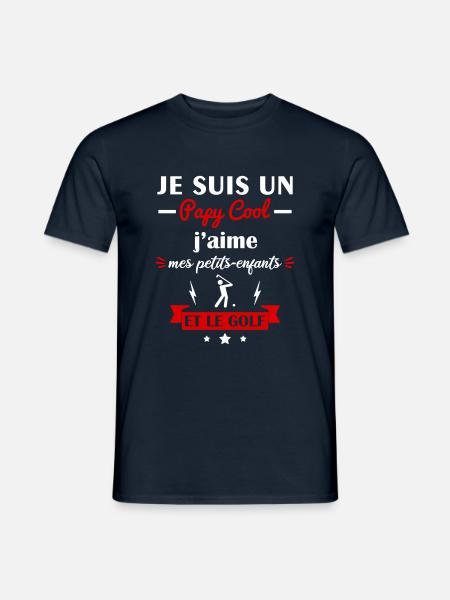 Papy cool golf, cadeau grand-père golfeur - T-shirt homme - marine