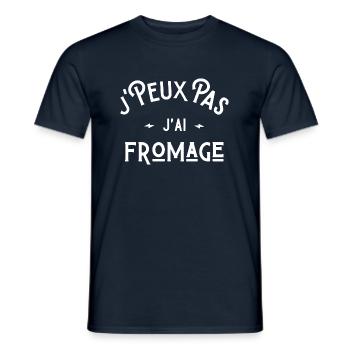 je peux pas j'ai fromage cadeau citation humour - T-shirt homme - marine - Devant - AI Model Male 178 light (178cm)