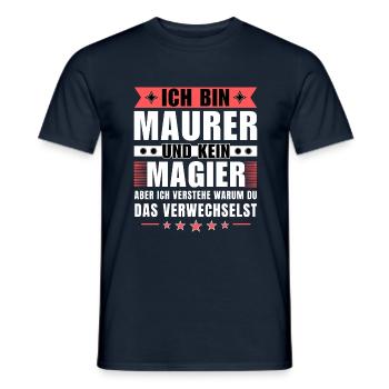 Ich bin Maurer und kein Magier - Männer T-Shirt - Navy - Vorne - AI Model Male 178 light (178cm)