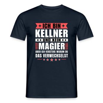 Ich bin Kellner und kein Magier - Männer T-Shirt - Navy - Vorne - AI Model Male 178 light (178cm)