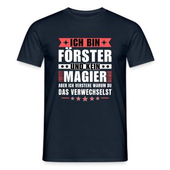 Ich bin Förster und kein Magier - Männer T-Shirt - Navy - Vorne - AI Model Male 178 light (178cm)