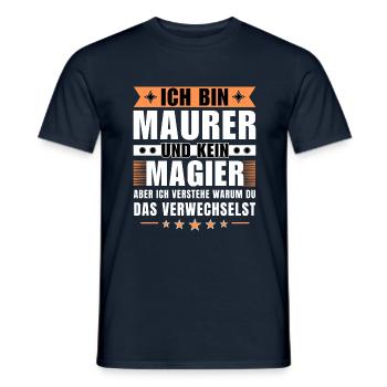 Ich bin Maurer und kein Magier - Männer T-Shirt - Navy - Vorne - AI Model Male 178 light (178cm)